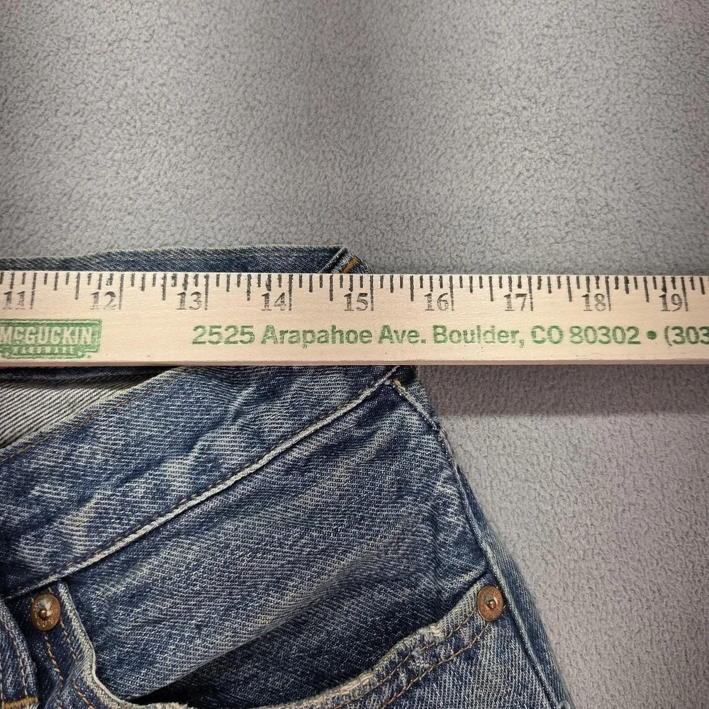 Levis 501 Jeans Mens Selvedge Straight Button Fly Distressed Fits‎ 30x27
